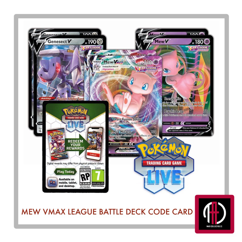 Pokemon TCG Code Card Mew VMAX League Battle Deck Trading Card Game Online Codes Shopee