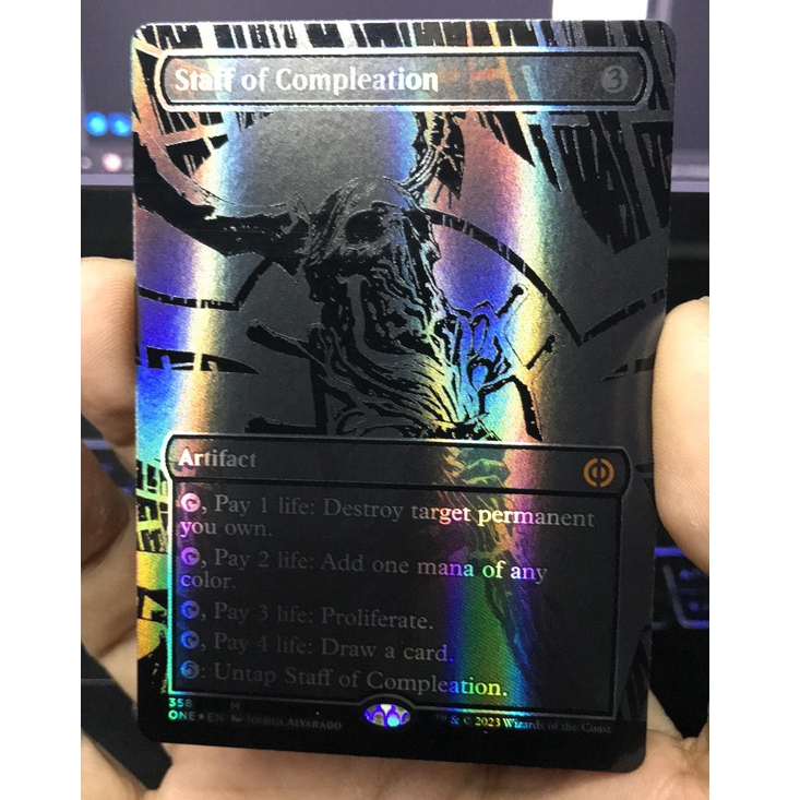 Staff of Compleation (Oil Slick Raised Foil) Phyrexia All Will Be
