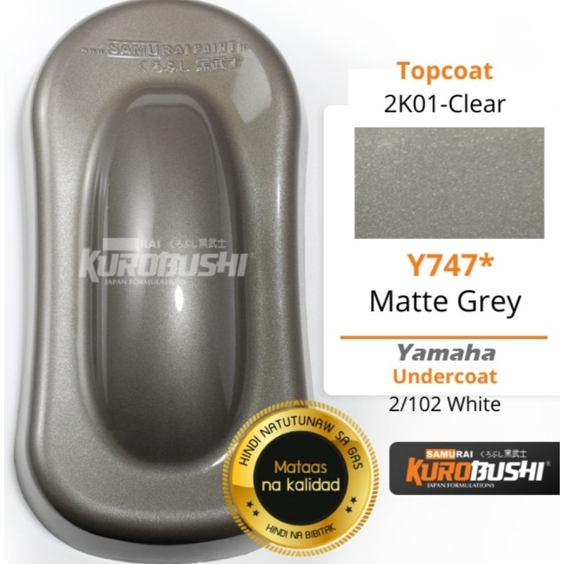 SAMURAI SPRAY PAINT MATTE GREY Y747* ( YAMAHA SINGLE COLOR)400ML ...