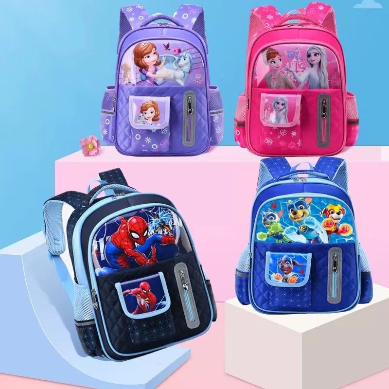 HOT SALE CARTOON BACKPACK FROZEN SPIDERMAN SOFIA SCHOOL BAGS Shopee