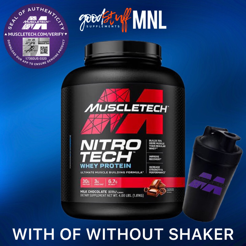 Muscletech Nitro Tech Whey Protein Isolate And Peptides Nitrotech 4lbs 30g Protein With 8955