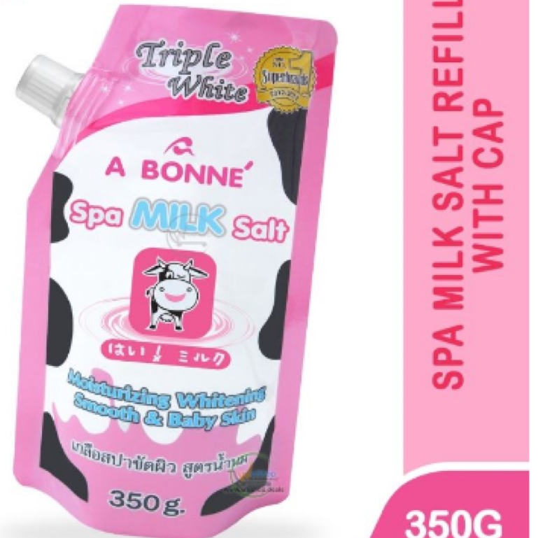 Spa Milk Salt Body scrub whitening skin body scrub w/twisted Cap (350g