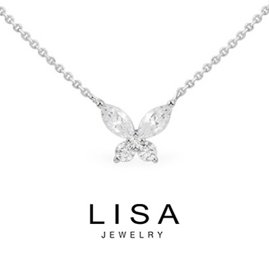 Lisa New Butterfly Necklace Female Silver White Clavicle Chain Fashion ...