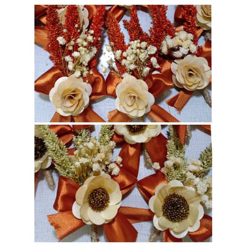 BOUTONNIERE FOR WEDDING DRIED FLOWER | Shopee Philippines