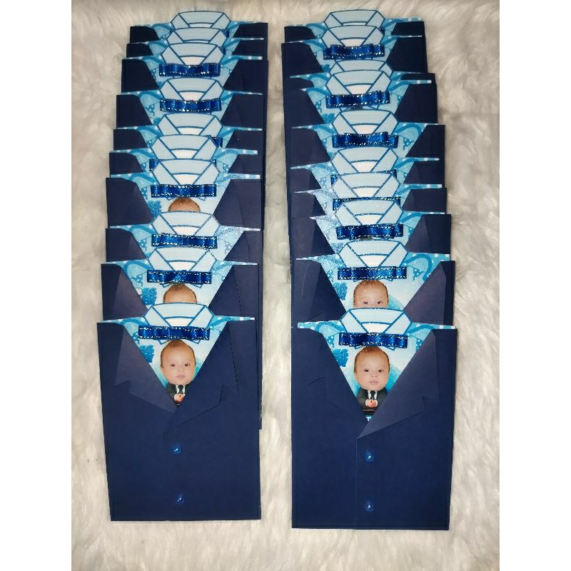 BOSS BABY CHRISTENING/BIRTHDAY INVITATION CARD (FORMAL ATTIRE) Shopee Philippines