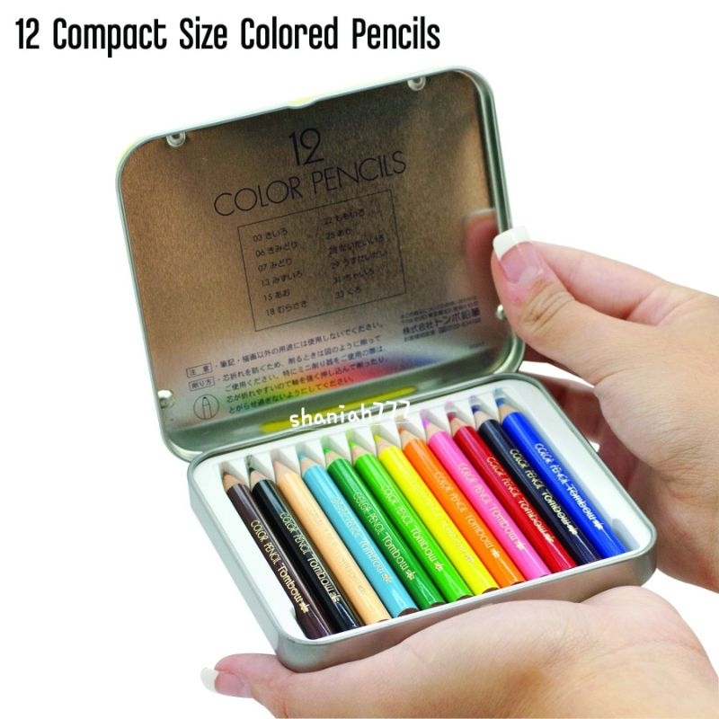TOMBOW-Travel Size Mini Colored Pencil Set in Metal Tin 12's- JAPAN ...