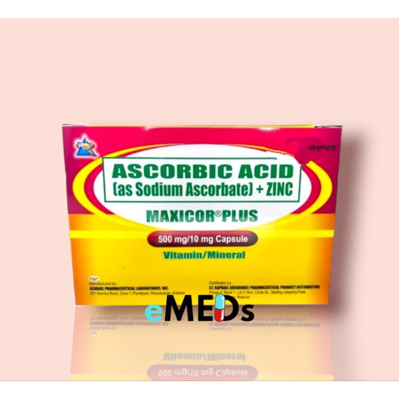 Sodium Ascorbate + Zinc Maxicor Plus Capsule Shopee Philippines