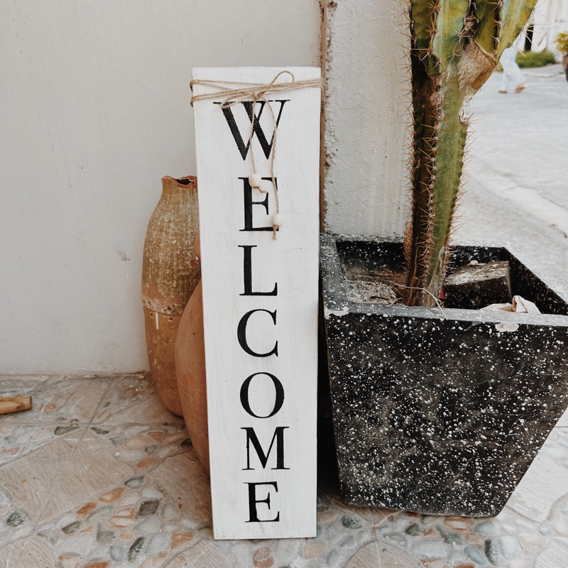 Welcome Wooden Door Signage (Wanda) | Shopee Philippines
