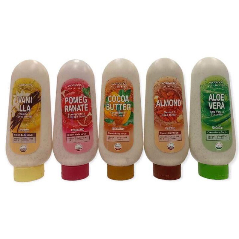 Watsons Almond and Shea Butter Cream Body Scrub Soothing 535ml Shopee