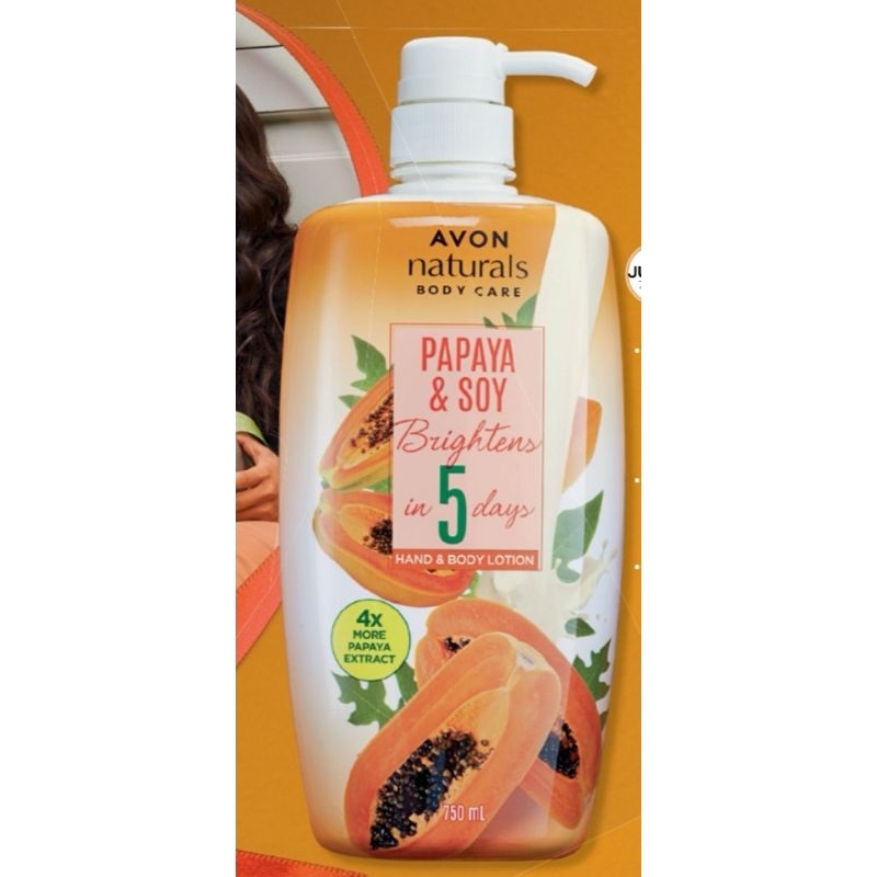 Avon Papaya & Soy Brightens in 5 days Hand & Body Lotion 750ml Shopee