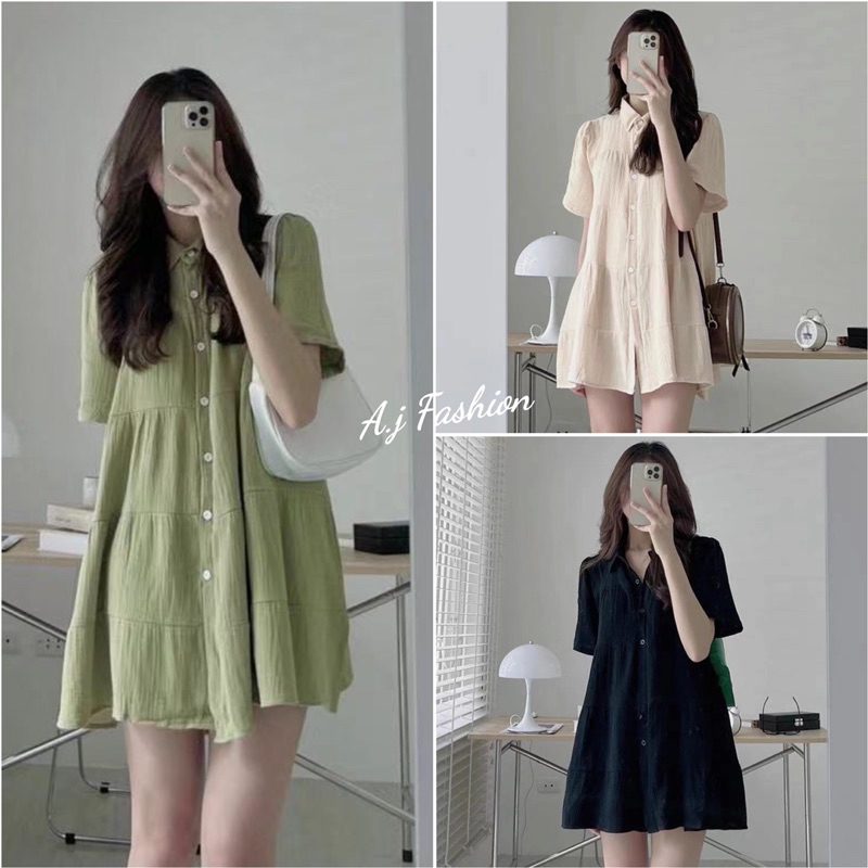 Korean Plain Mini Doll Dress #23018 | Shopee Philippines
