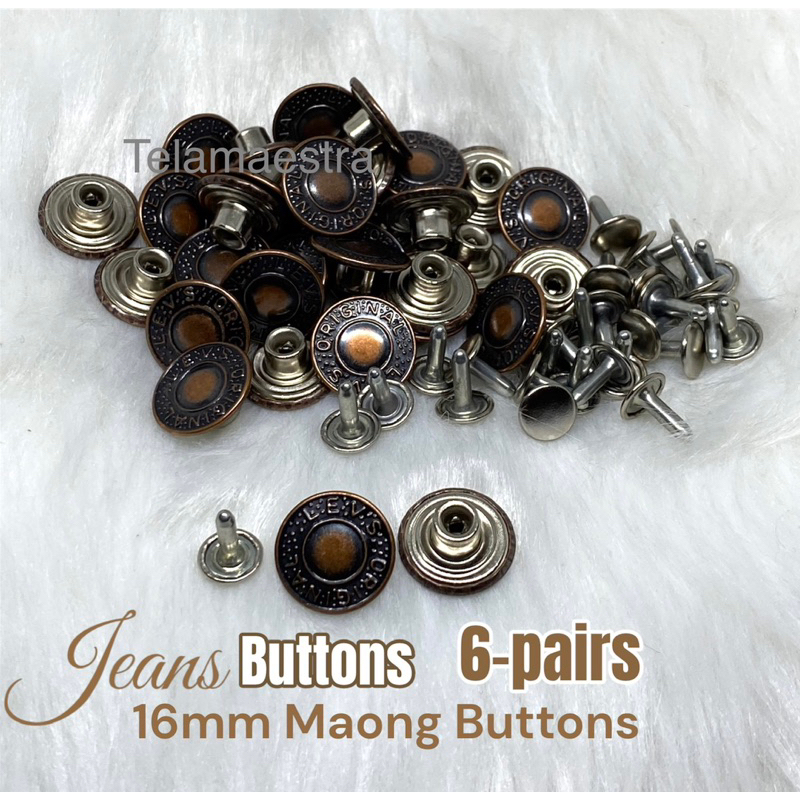 [6’s Lev’s] Rugged Metal Buttons Sewing DIY Heavy Duty Button | Shopee ...