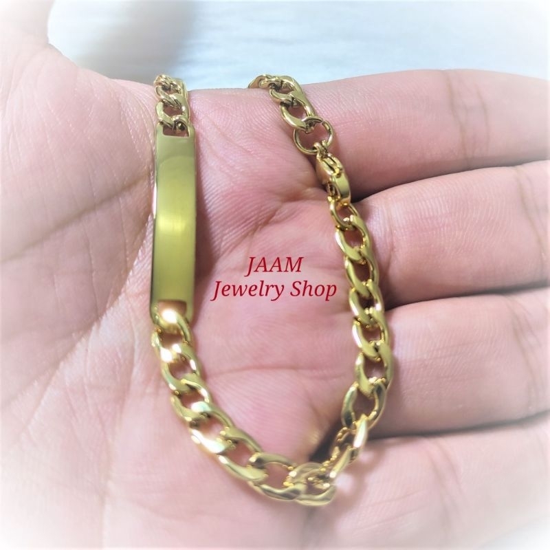 Mens gold bar on sale bracelet