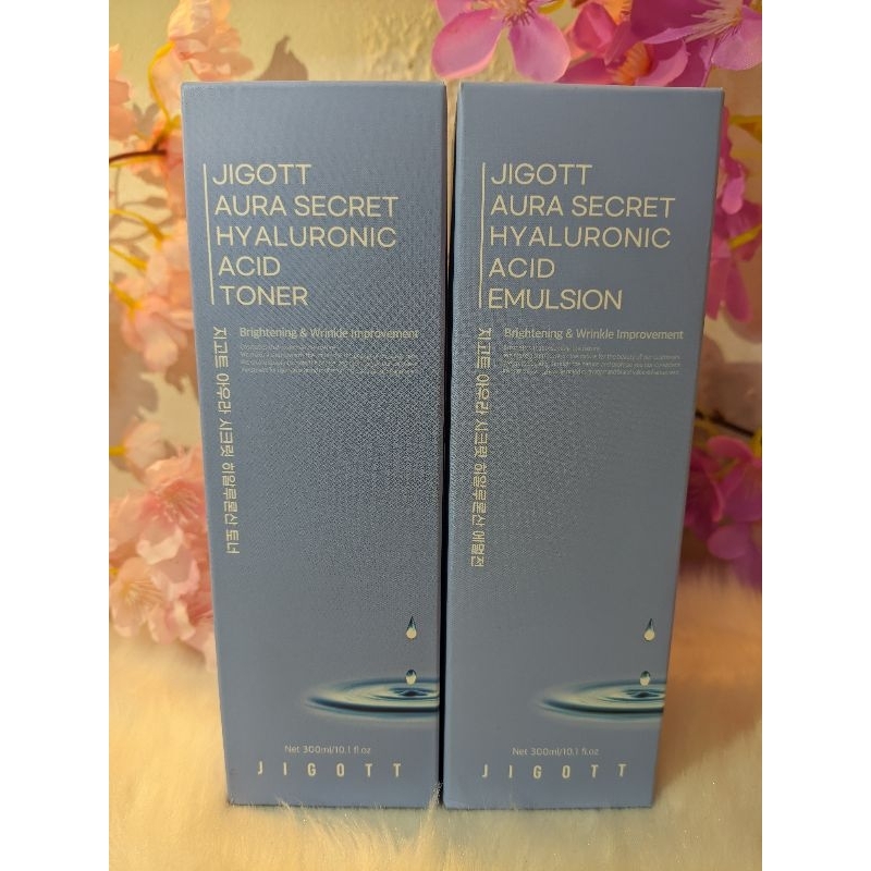 JIGOTT AURA SECRET HYALURONIC ACID TONER / EMULSION 300ML | Shopee ...