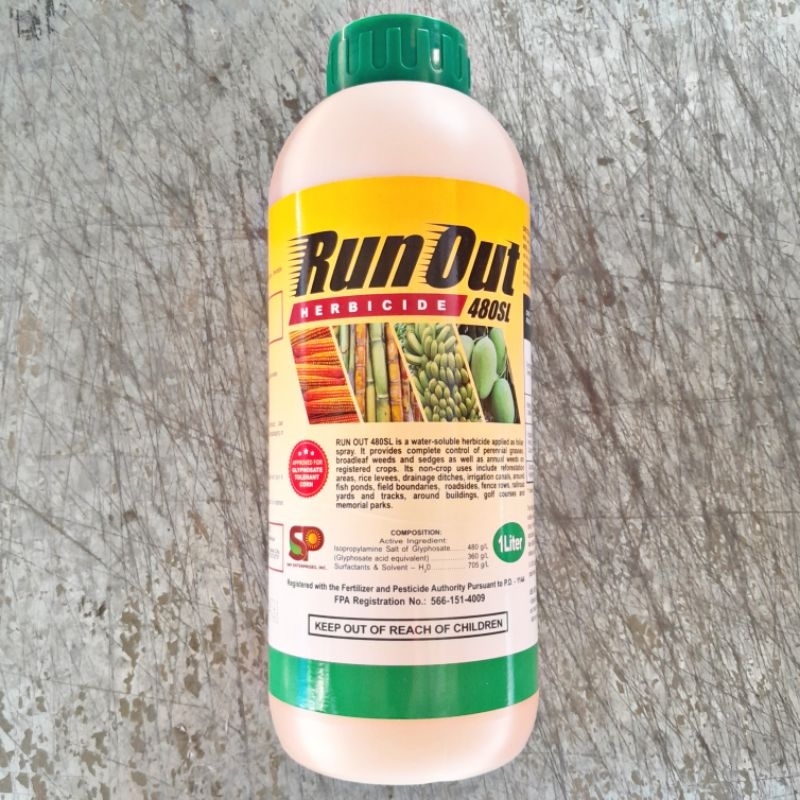 Run Out 480 Sl Herbicide 1 Liter Similar To Grass Zero Round Up Grass Killer By Sandp 3476