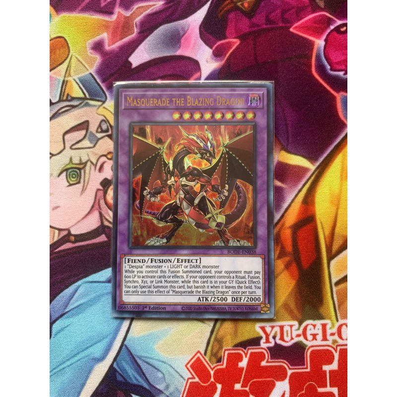 Yugioh Masquerade the Blazing Dragon (Ultra Rare BODEEN038)(NM