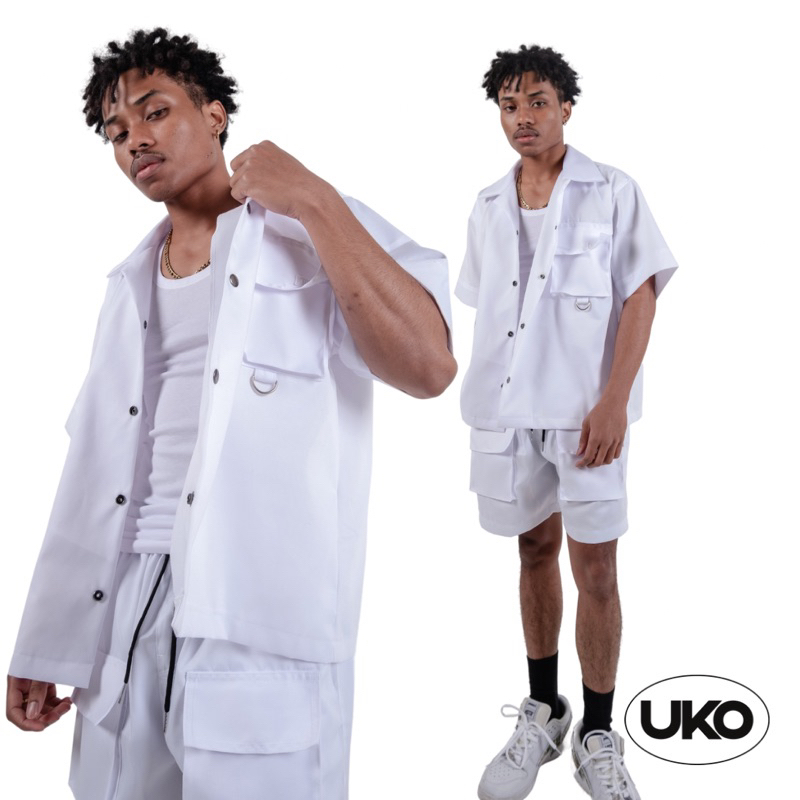 HAKU Utility Polo and Shorts Set Unisex by UKIYO (WHITE) | Shopee ...