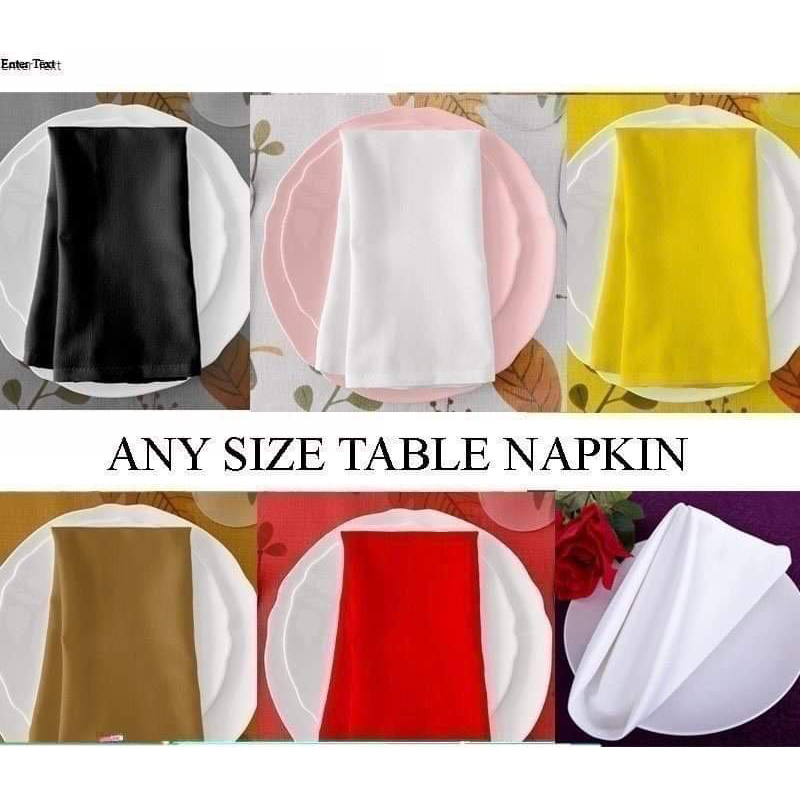 Cloth Napkin Sizing Chart - Sizing Help