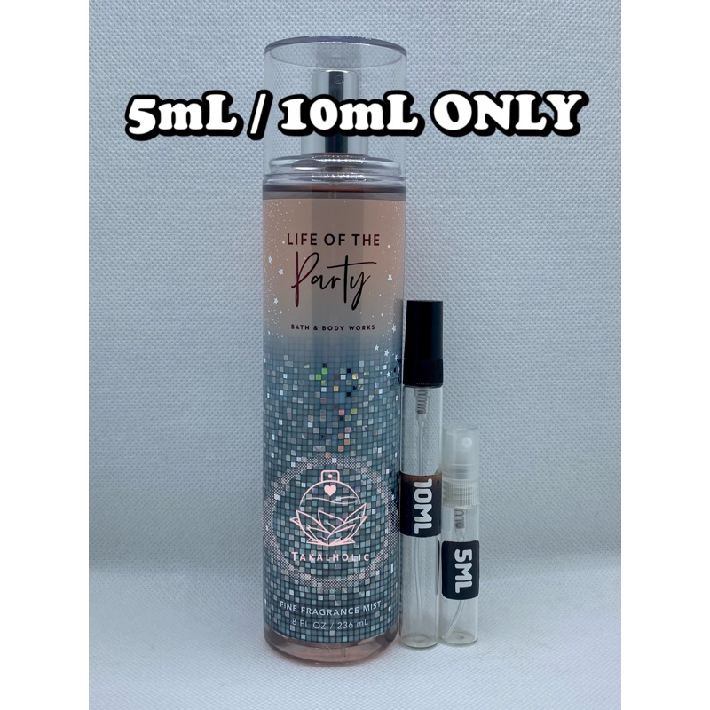 Bath and Body Works LIFE OF THE PARTY Mist Decant / Refill ( 5ml / 10ml ...