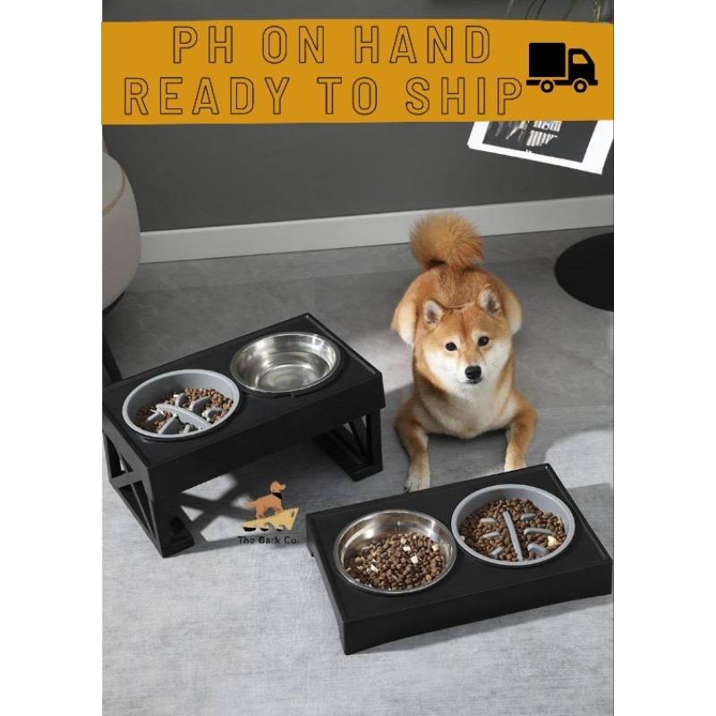 Dog Adjustable Elevated Raised Stand Tilted Bowl Food Water Feeder 3
