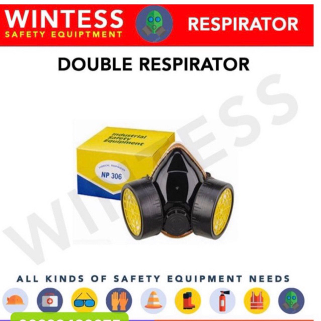 Double Chemical respirator with 2 cartridge 306 | Shopee Philippines