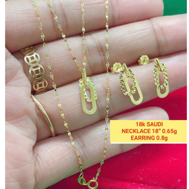 COD PAWNABLE 18k SAUDI GOLD EARRING Shopee Philippines