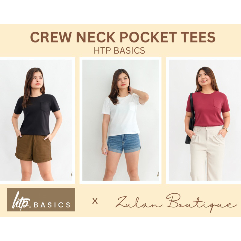 HTP BASICS (TRIAL STOCKS )CREW NECK POCKET TEES | Zulan Boutique ...