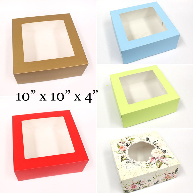 RM BOXES 10x10x4 Preformed Cake Box / Pastry Box ( 5 / 10 / 20 pcs per