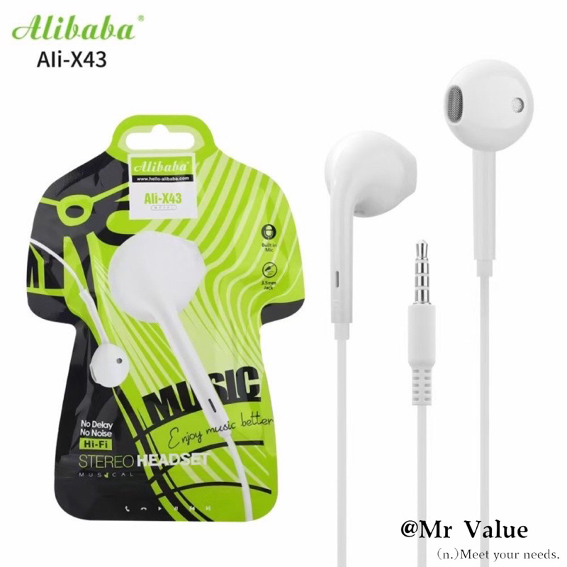 Original Alibaba HiFi Earphone Universal with Mic High Quality Stereo
