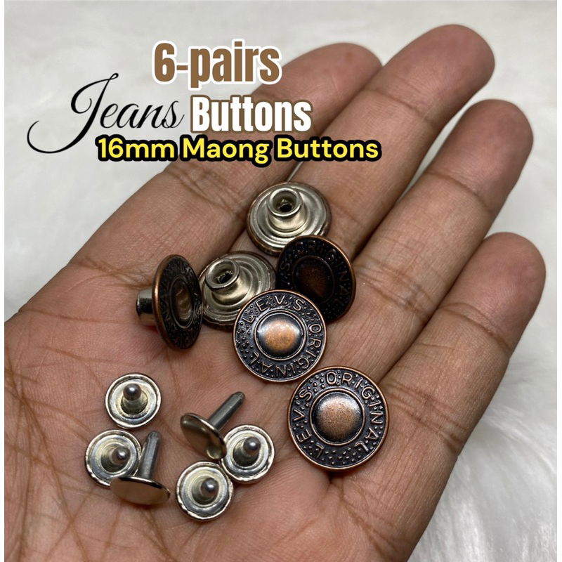 [6’s Lev’s] Rugged Metal Buttons Sewing DIY Heavy Duty Button | Shopee ...