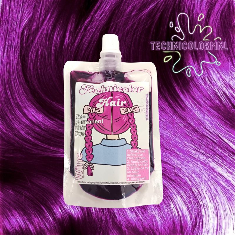 Wine Technicolor Hair Semi Permanent Hair Dye Shopee Philippines
