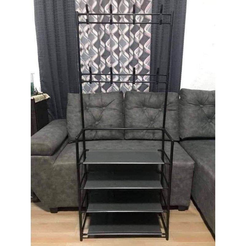 4 LAYER SHOE RACK black & white | Shopee Philippines