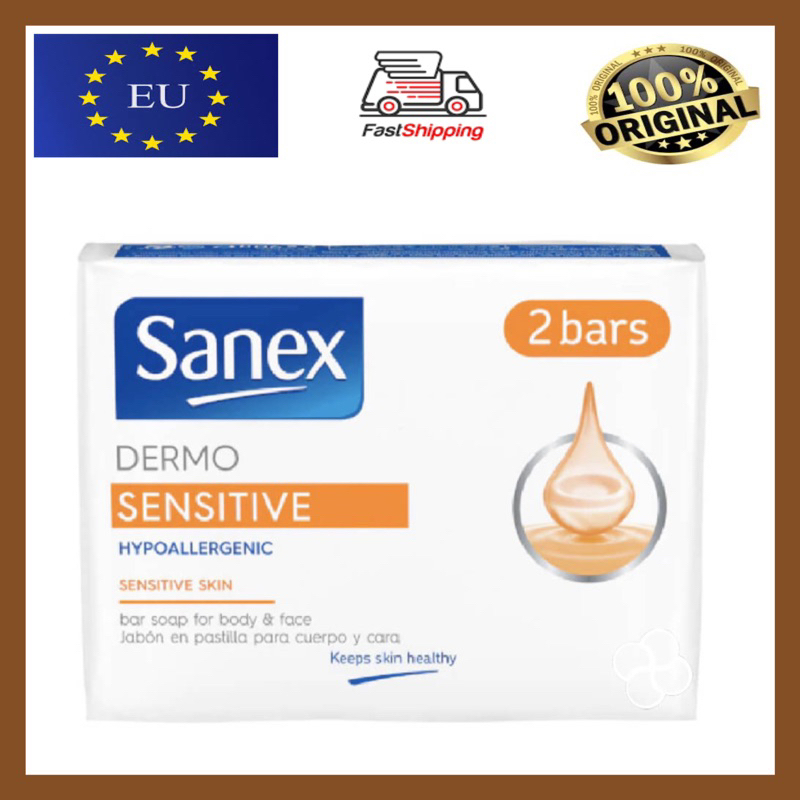 Sanex Bar Soap Dermo Protect For Sensitive Skin, Hypoallergenic ( 90mgx