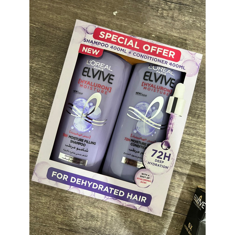 LOREAL ELVIVE Shampoo 400ML & Conditioner 400ML • 2025 Expiry • UAE 🇦🇪
