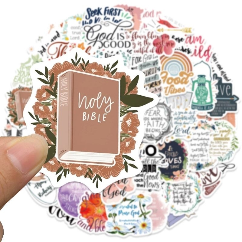 50 pcs assorted DIY waterproof Bible verse sticker | Shopee Philippines