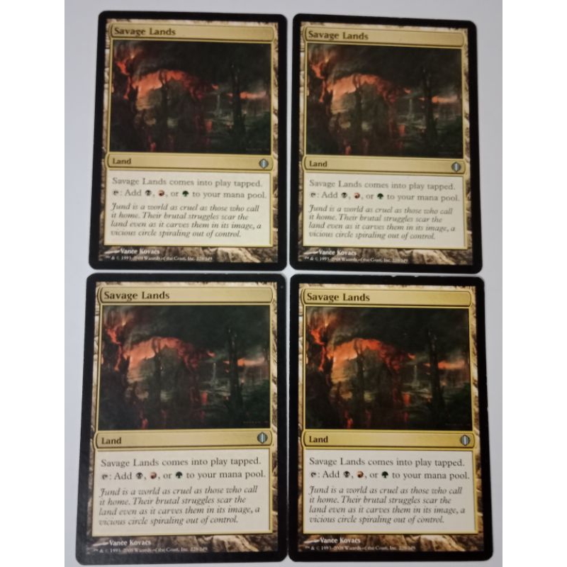 Magic the Gathering Savage Lands (Set of 4, Heavily Played) Shards