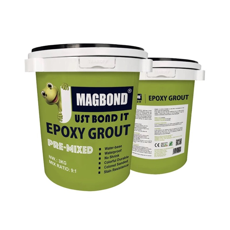 Epoxy Grout3kg Pail With Tools Anti Bacterial Waterbase Sanded