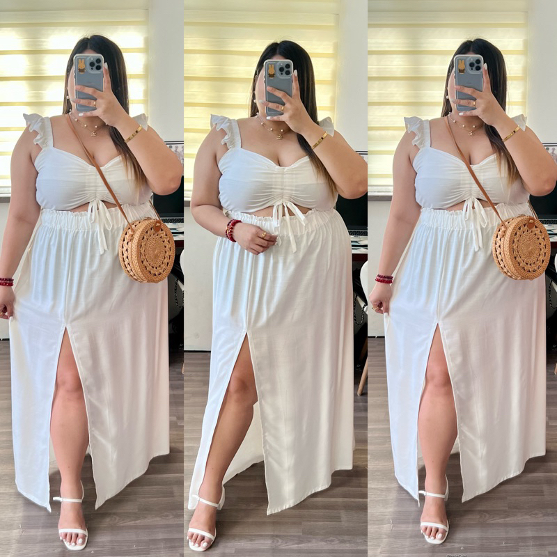 Plus size long skirt outfits best sale