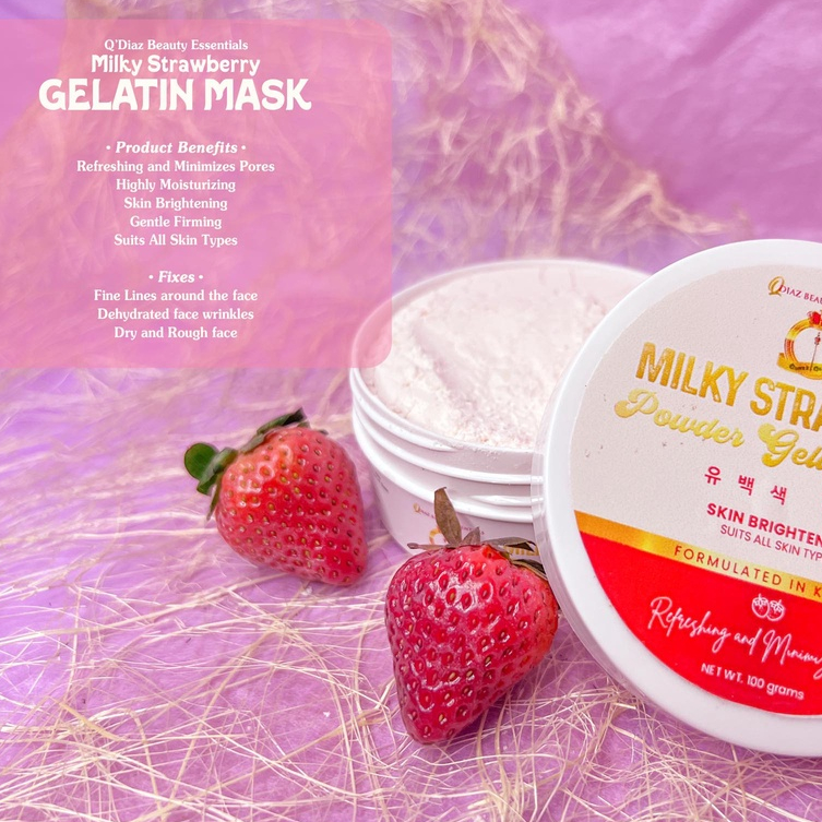 MILKY STRAWBERRY POWDER GELATIN MASK (Formulated in Korea) Shopee