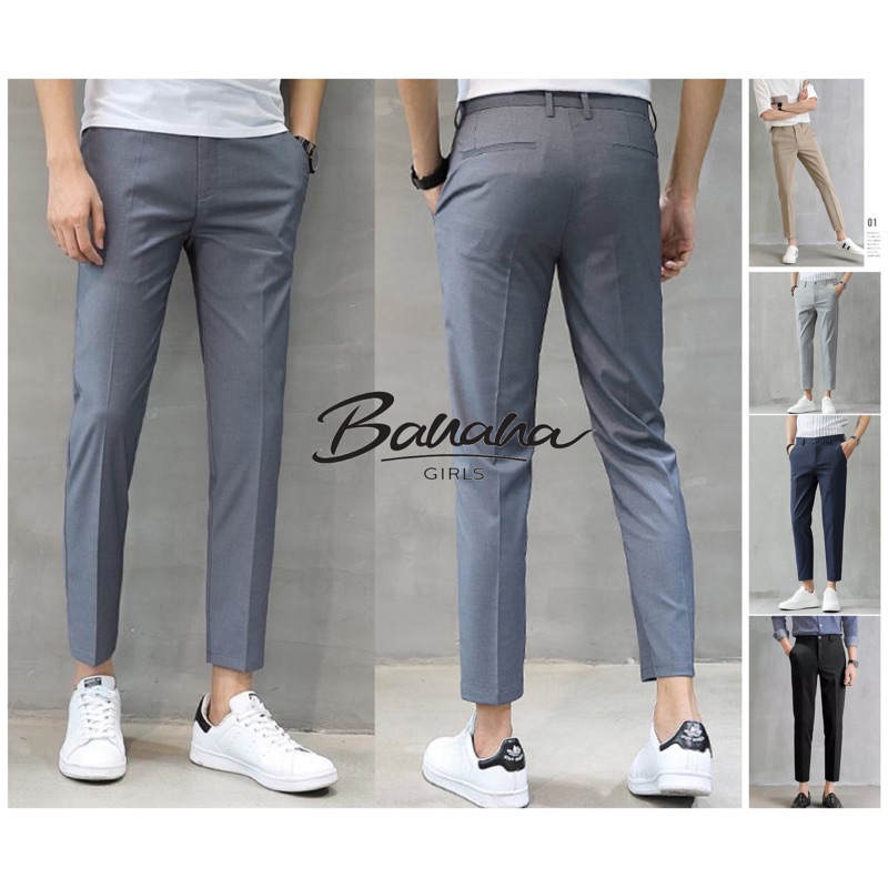 Ankle Dark Gray Formal Pants Slacks For Mens 201 Shopee Philippines