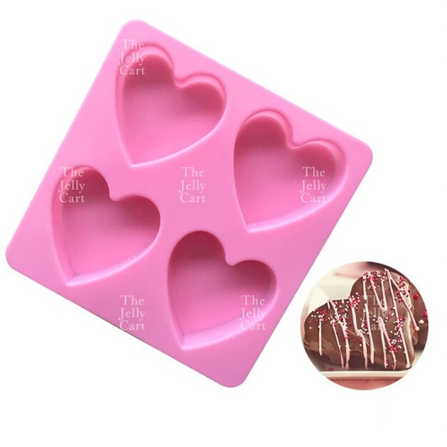 4-Hole Heart Silicone Fondant Molder Cake Decoration Supply TJC ...