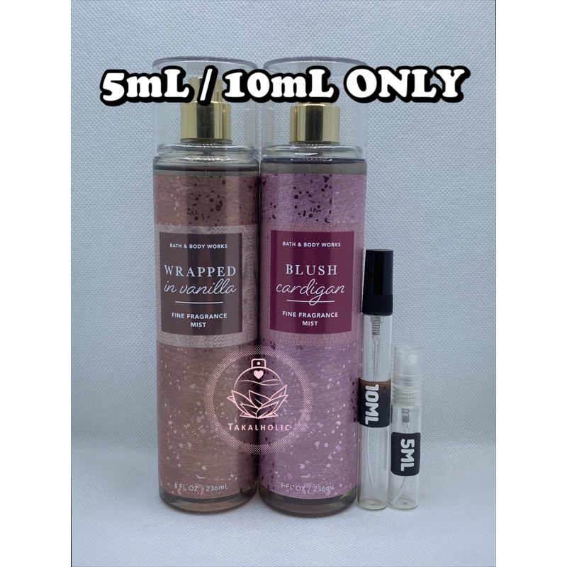 Bath and Body Works WRAPPED IN VANILLA & BLUSH CARDIGAN Mist Decant / Refill ( 5ml / 10ml ONLY