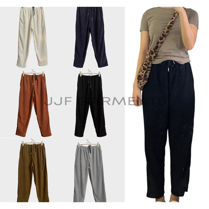 Corduroy Pants Plus Size UNISEX Straight Ankle Basic Style(Freesize MPLUS SIZE)(JJF Garments