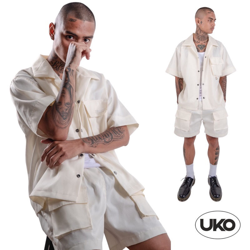 HAKU Utility Polo and Shorts Set Unisex by UKIYO (CREAM) | Shopee ...