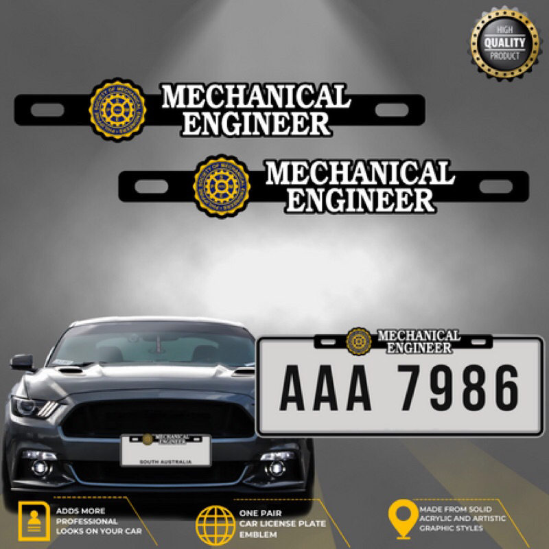 Mechanical Engineer Car License Plate Emblem acce gifts and souvenirs ...