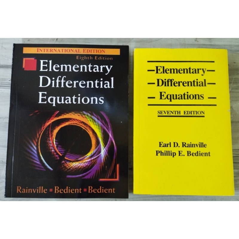 ELEMENTARY DIFFERENTIAL EQUATIONS 7th & 8th Edition By Rainville ...