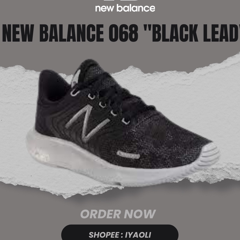 Original New Balance 068 Wide Black Silver Grey Women Running Shoe