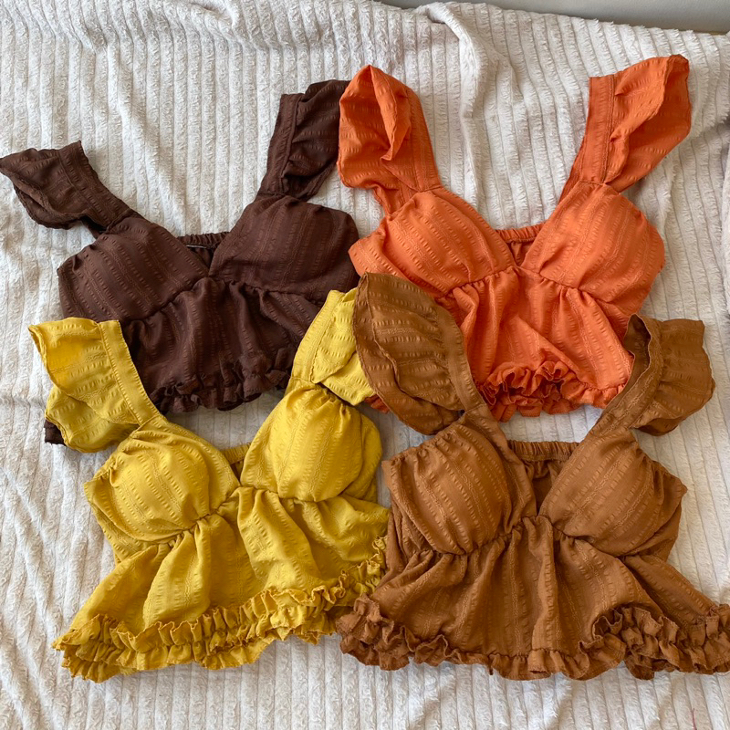 90SHOPMNL PADDED RUFFLES PEPLUM TOP | Shopee Philippines