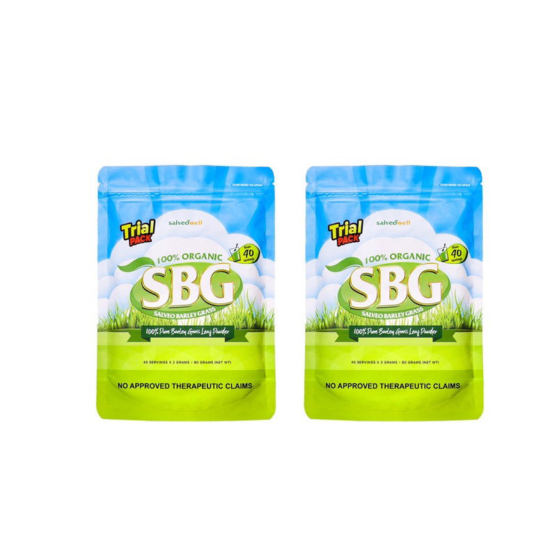 Two 2 Salveo Barley Grass Powder In TRIAL PACK 80grams 40servings X