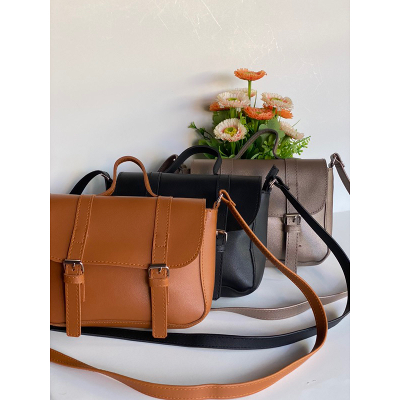 Marikina Bags Rea Sling in PU leather Shopee Philippines